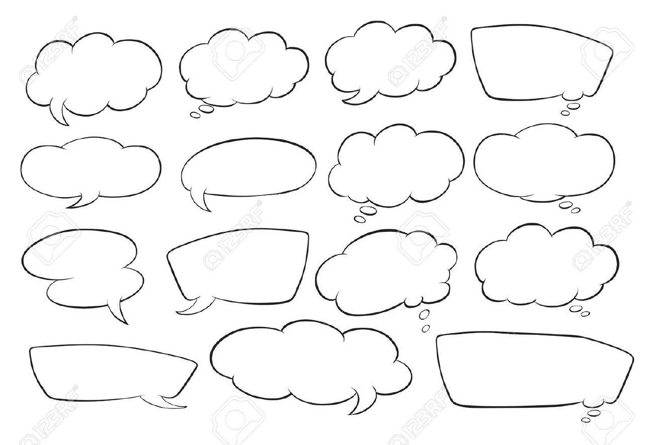 様々 な形状の白い背景の上の吹き出しの図 のイラスト素材 ベクタ Image
