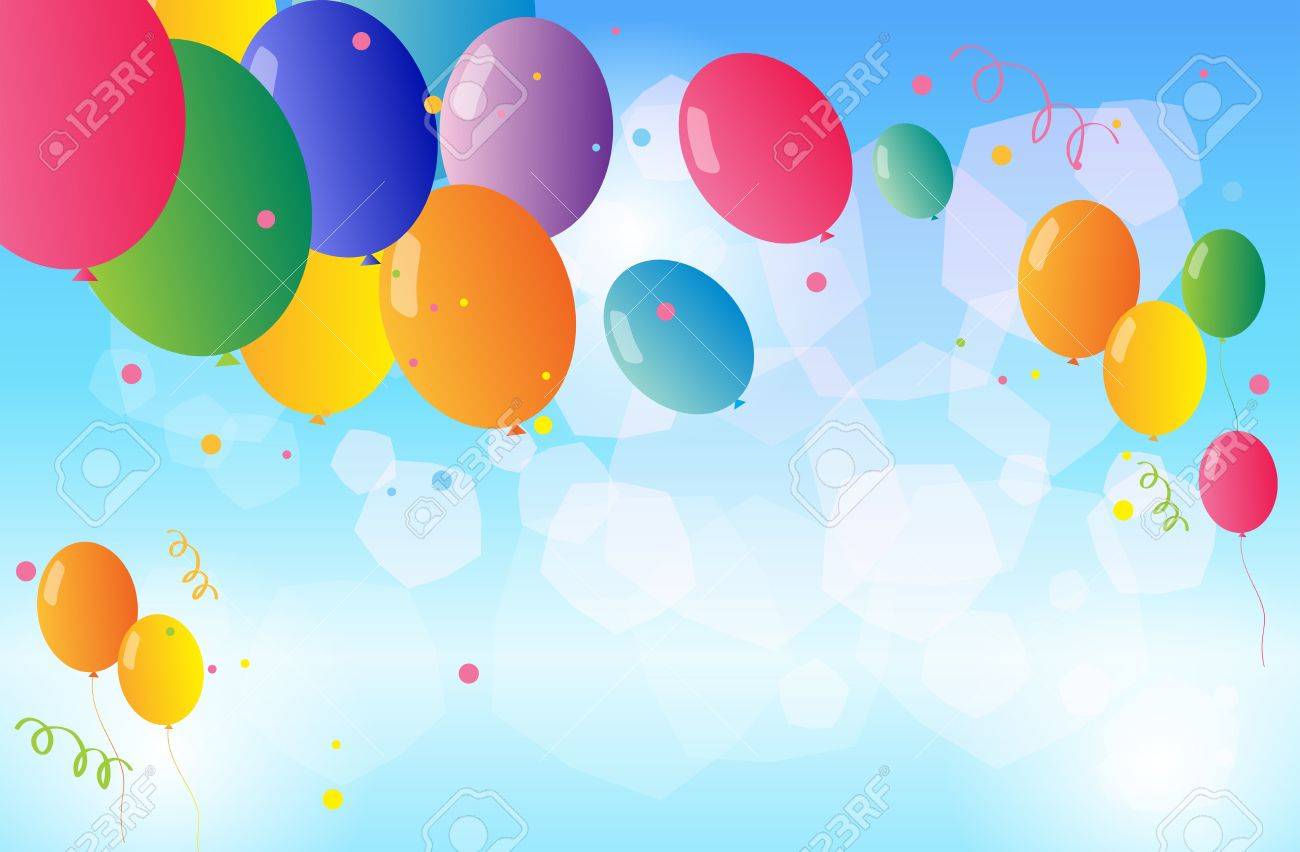 Ilustracion De Los Globos De Colores Que Flotan En El Cielo Ilustraciones Vectoriales Clip Art Vectorizado Libre De Derechos Image