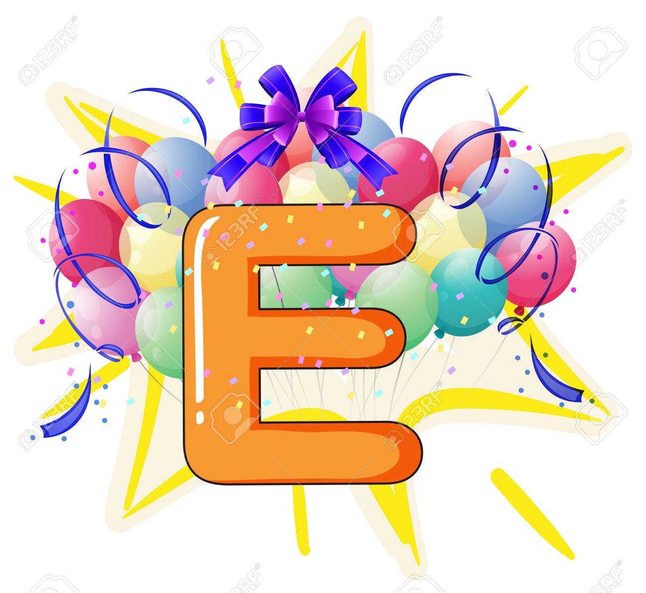 風船や文字の後ろにお祝いのイラストのイラスト素材 ベクタ Image 1868