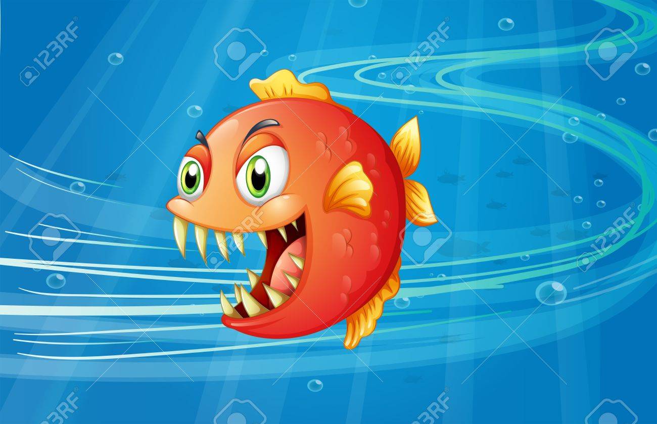 海の下で赤いピラニアのイラストのイラスト素材 ベクタ Image 海の下で赤いピラニアのイラストのイラスト素材 ベクタ Image
