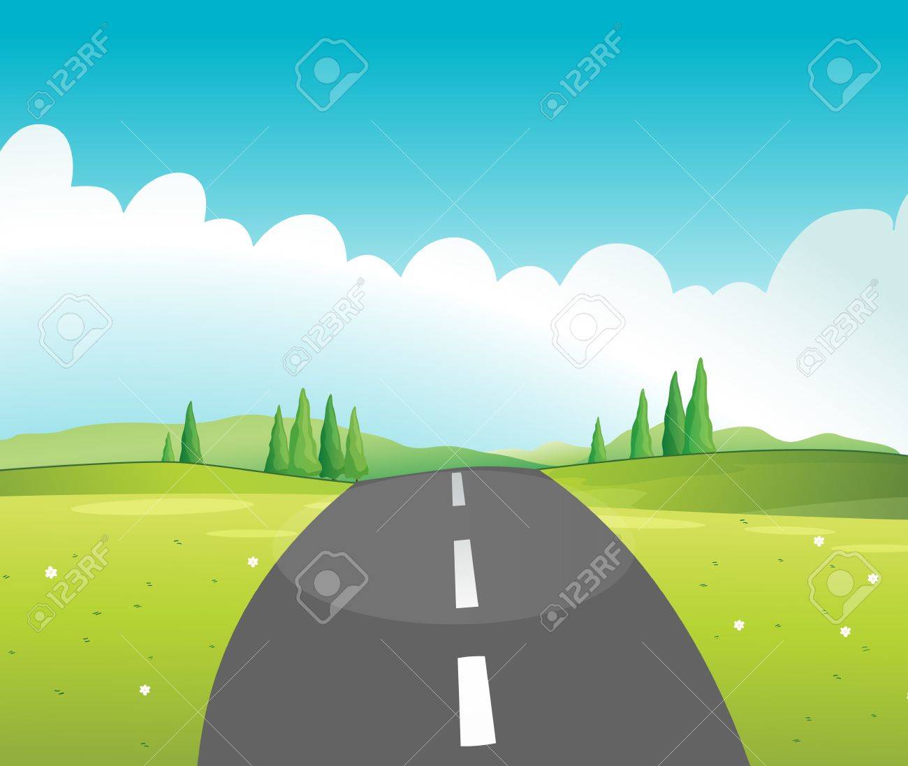 Illustration Of A Long Road Royalty Free Cliparts Vectors And Stock Illustration Image