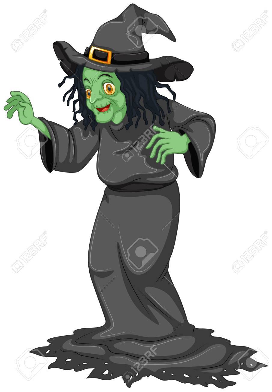 白い背景の上の怖い古い魔女のイラスト のイラスト素材 ベクタ Image 白い背景の上の怖い古い魔女のイラスト のイラスト素材 ベクタ Image