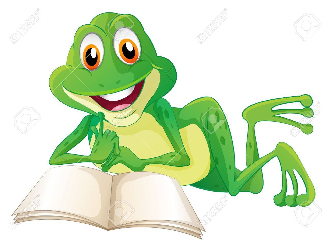 白い背景の上の本を読みながら横になっているカエルのイラスト のイラスト素材 ベクタ Image 白い背景の上の本を読みながら横になっているカエルのイラスト のイラスト素材 ベクタ Image