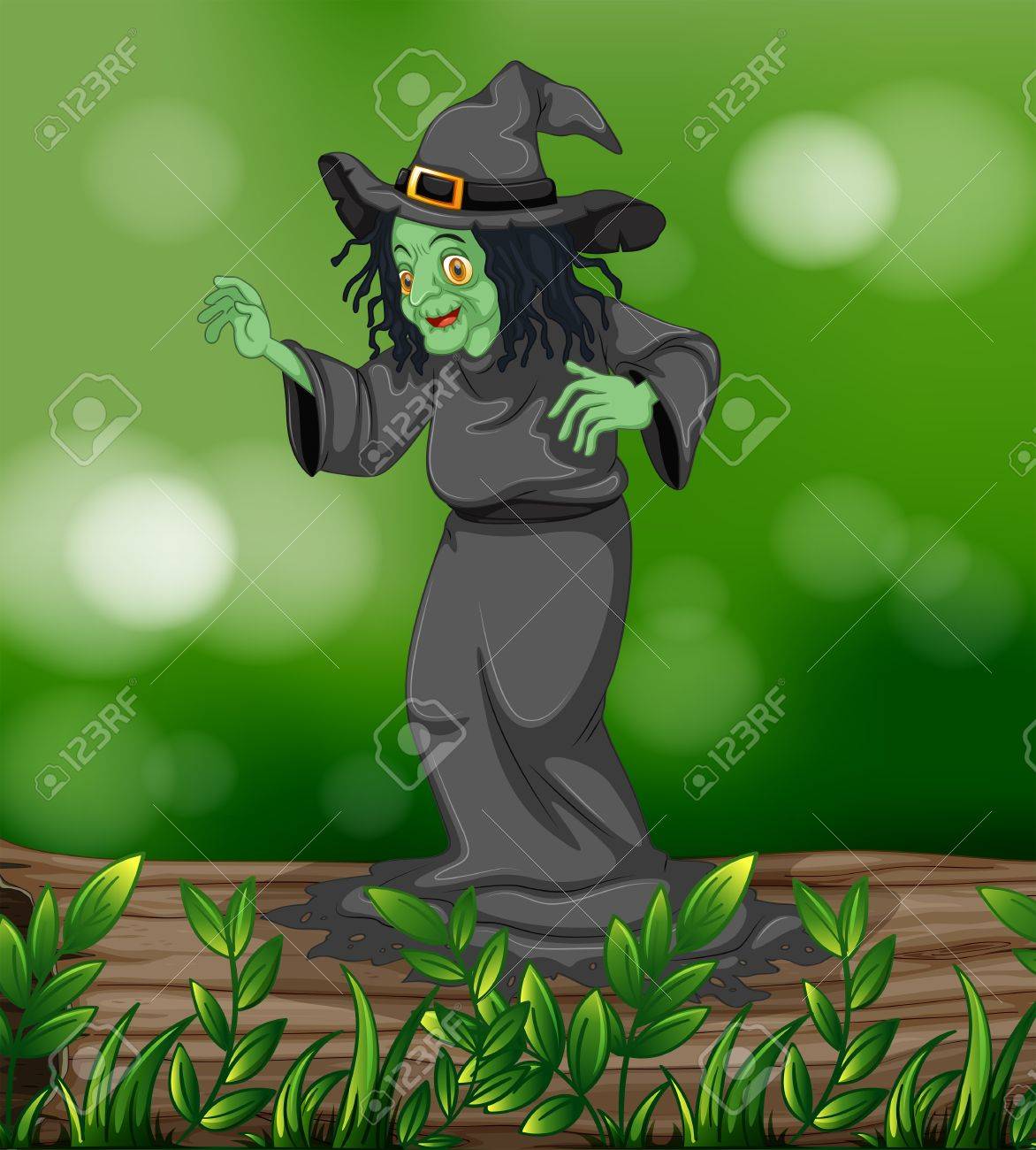 トランク上怖い魔女のイラスト のイラスト素材 ベクタ Image トランク上怖い魔女のイラスト のイラスト素材 ベクタ Image