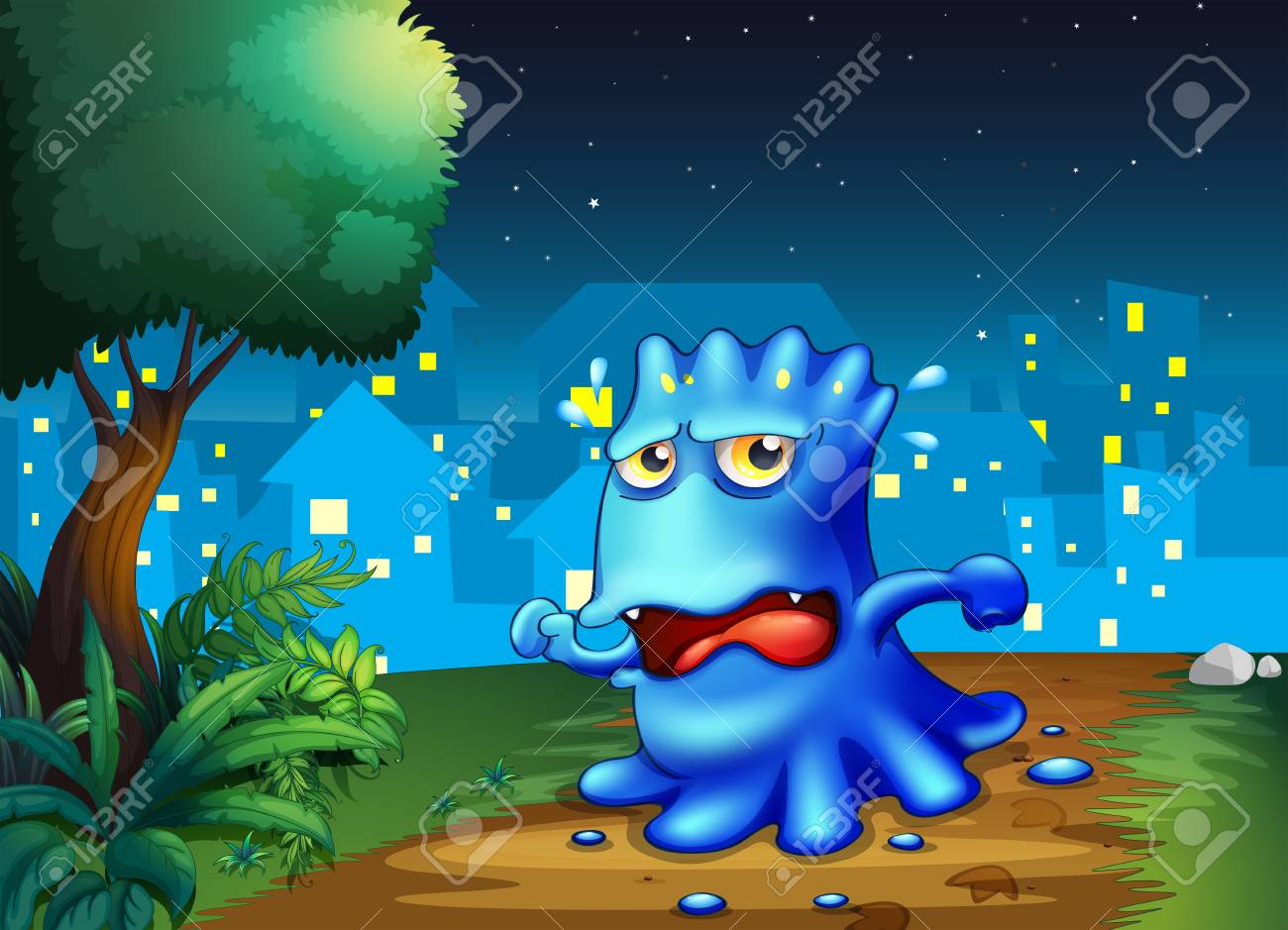 市内の散策怖いモンスターのイラストのイラスト素材 ベクタ Image 22065754