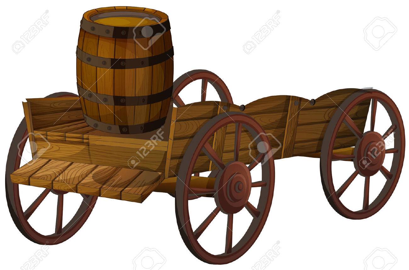 Illustration Of A Barrel On A Wagon Royalty Free SVG, Cliparts, Vectors,  and Stock Illustration. Image 30597623., image size:1300x859