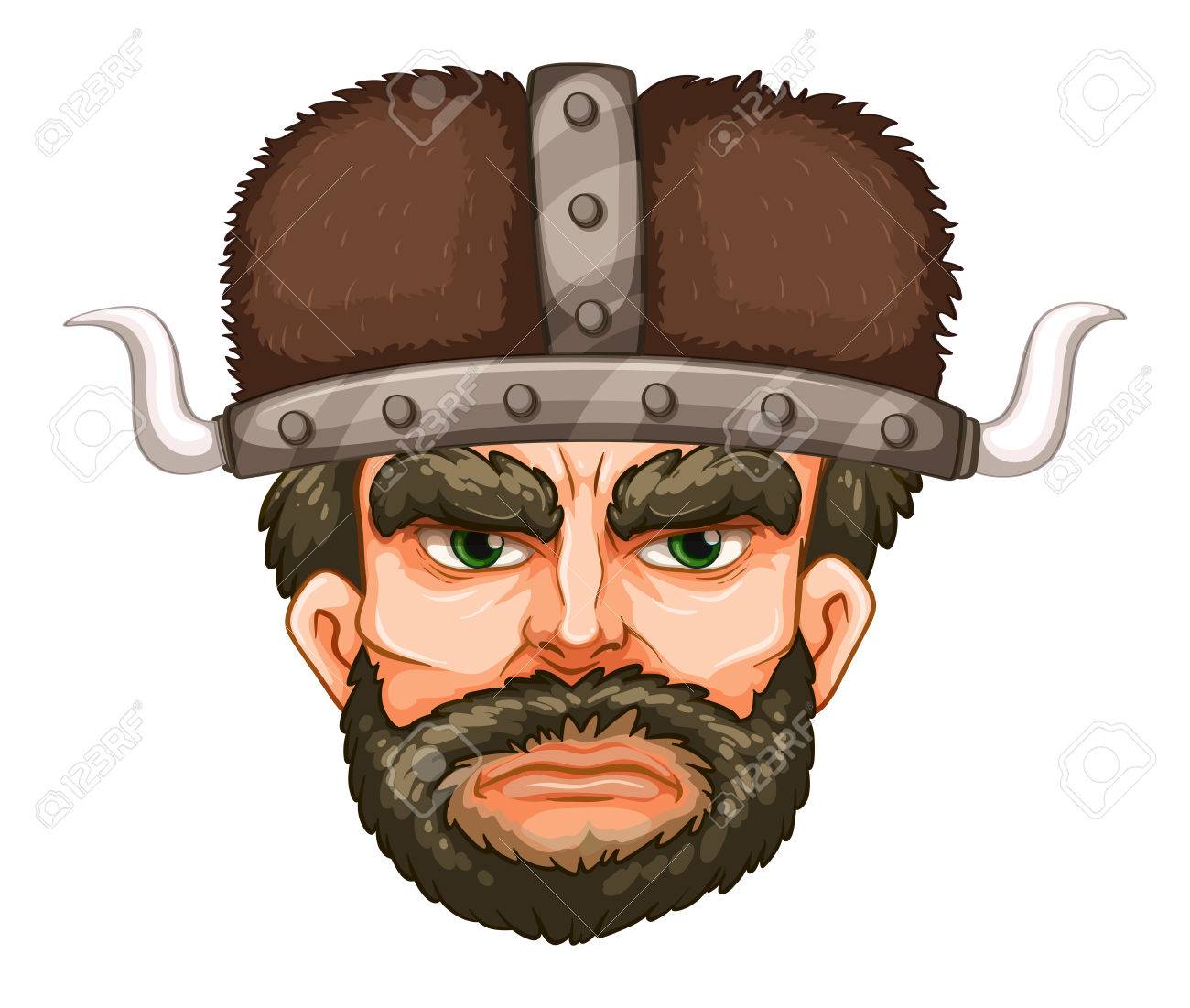 男性バイキング顔のイラスト のイラスト素材 ベクタ Image