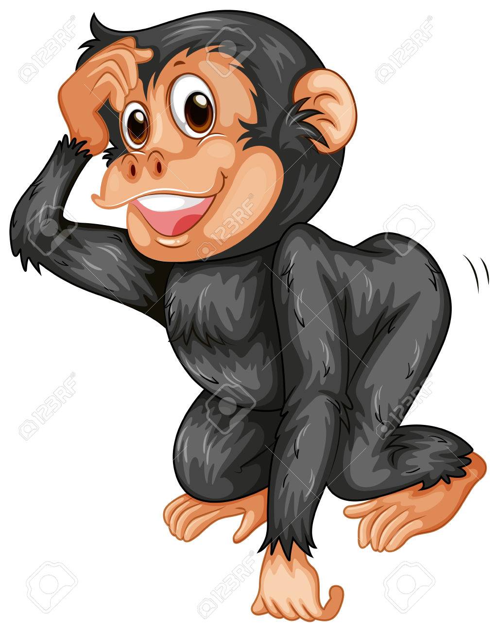 黒いチンパンジーのイラスト のイラスト素材 ベクタ Image