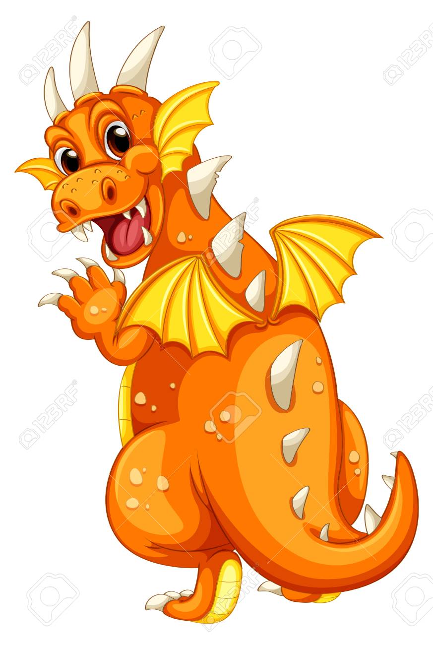 オレンジ色のドラゴンのイラストのイラスト素材・ベクター Image 31513823