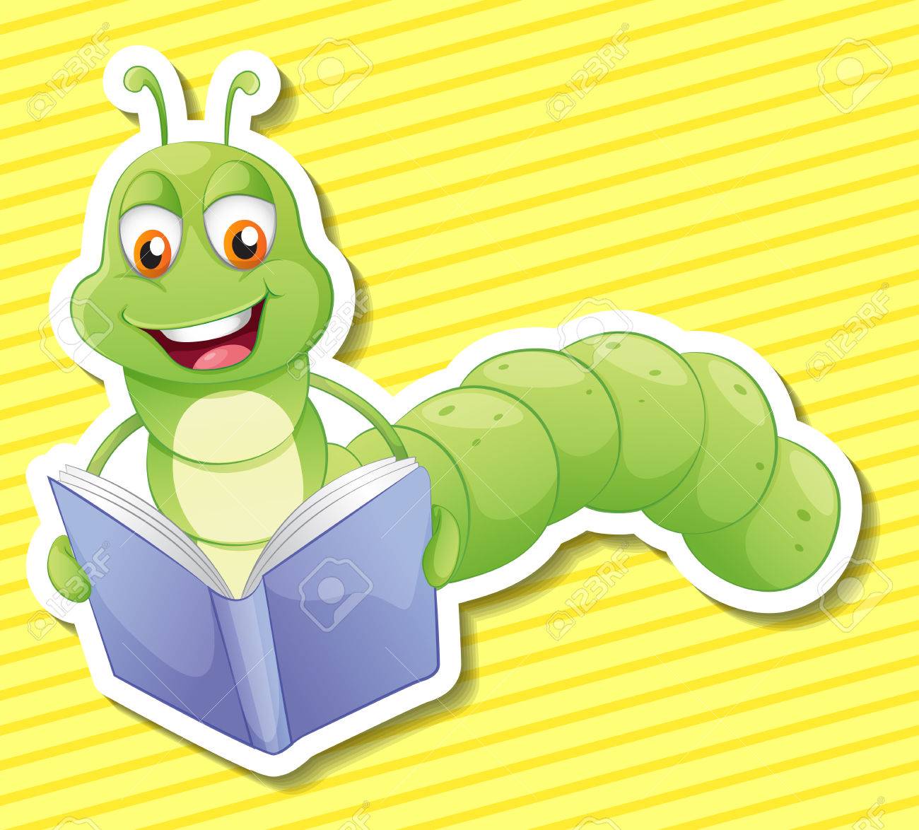 バック グラウンドで本の虫のイラスト のイラスト素材 ベクタ Image バック グラウンドで本の虫のイラスト のイラスト素材 ベクタ Image