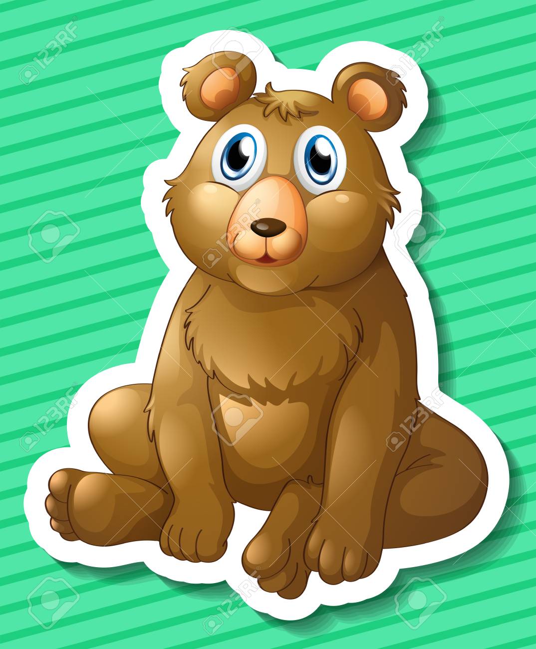 座っているクマのイラストのイラスト素材 ベクタ Image