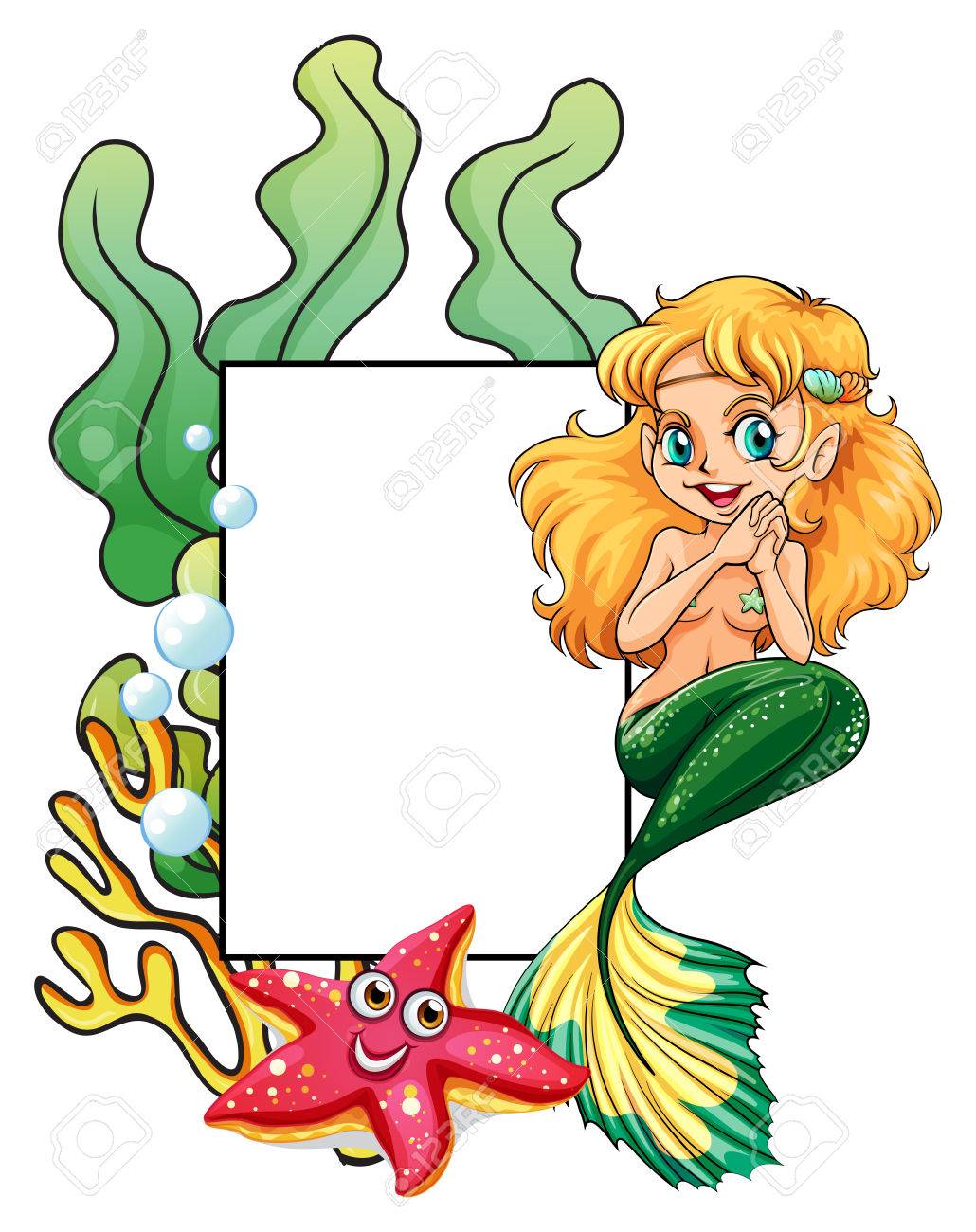 illustration of a mermaid template royalty free cliparts vectors