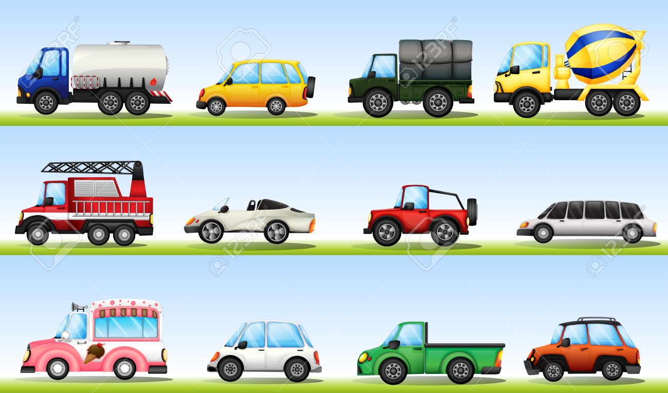 Different Types Of Vehicles For Diefferent Purposes Royalty Free Cliparts Vectors And Stock Illustration Image 34042546