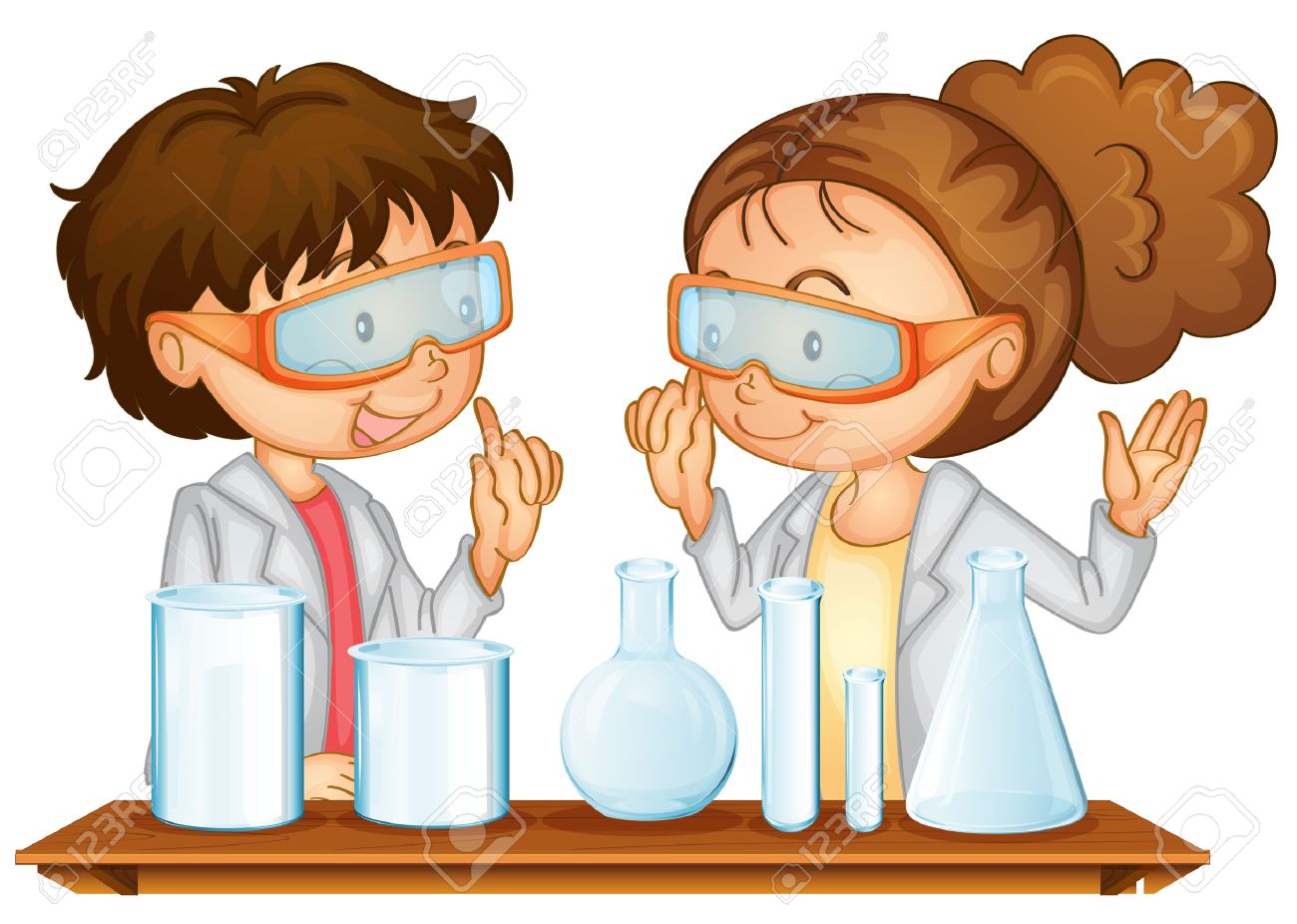 Illustration Two Students Working In A Science Lab Royalty Free Illustration Two Students Working In A Science Lab Royalty Free