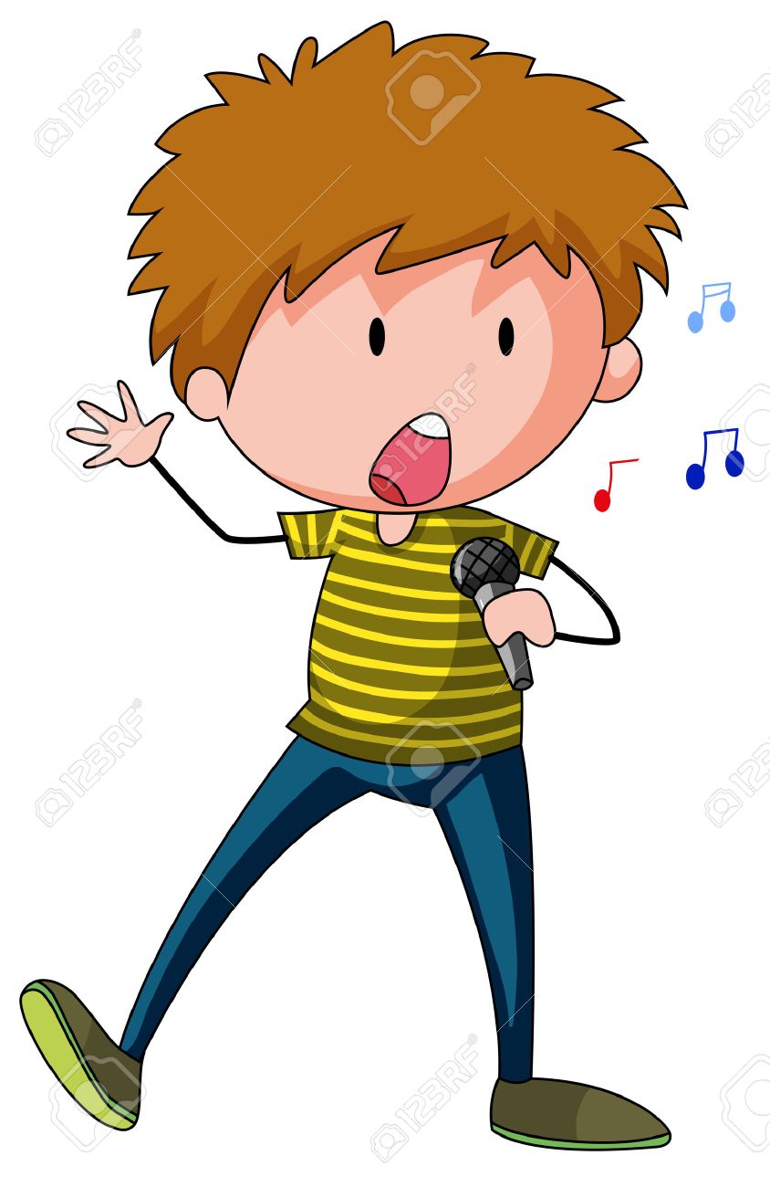 クローズ アップ男性歌手の歌を歌う のイラスト素材 ベクタ Image