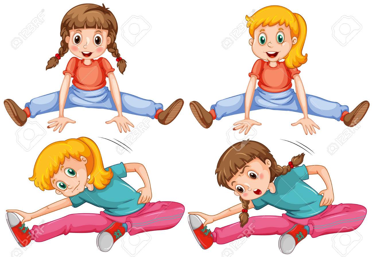 ストレッチ足イラスト女の子 のイラスト素材 ベクタ Image