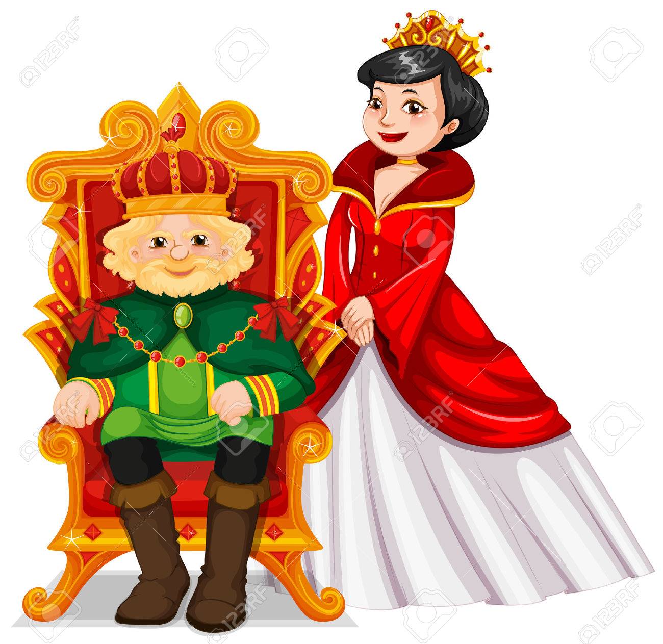 King And Queen At The Throne Illustration Royalty Free Cliparts Vectors And Stock Illustration Image
