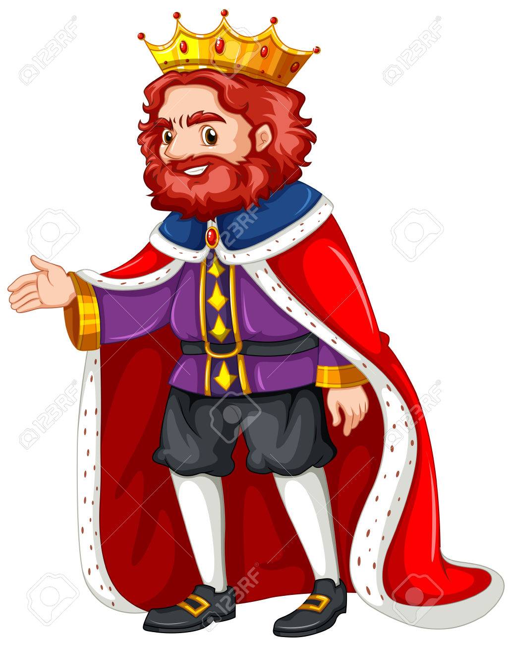 紫の衣装と赤いローブ図王 のイラスト素材 ベクタ Image