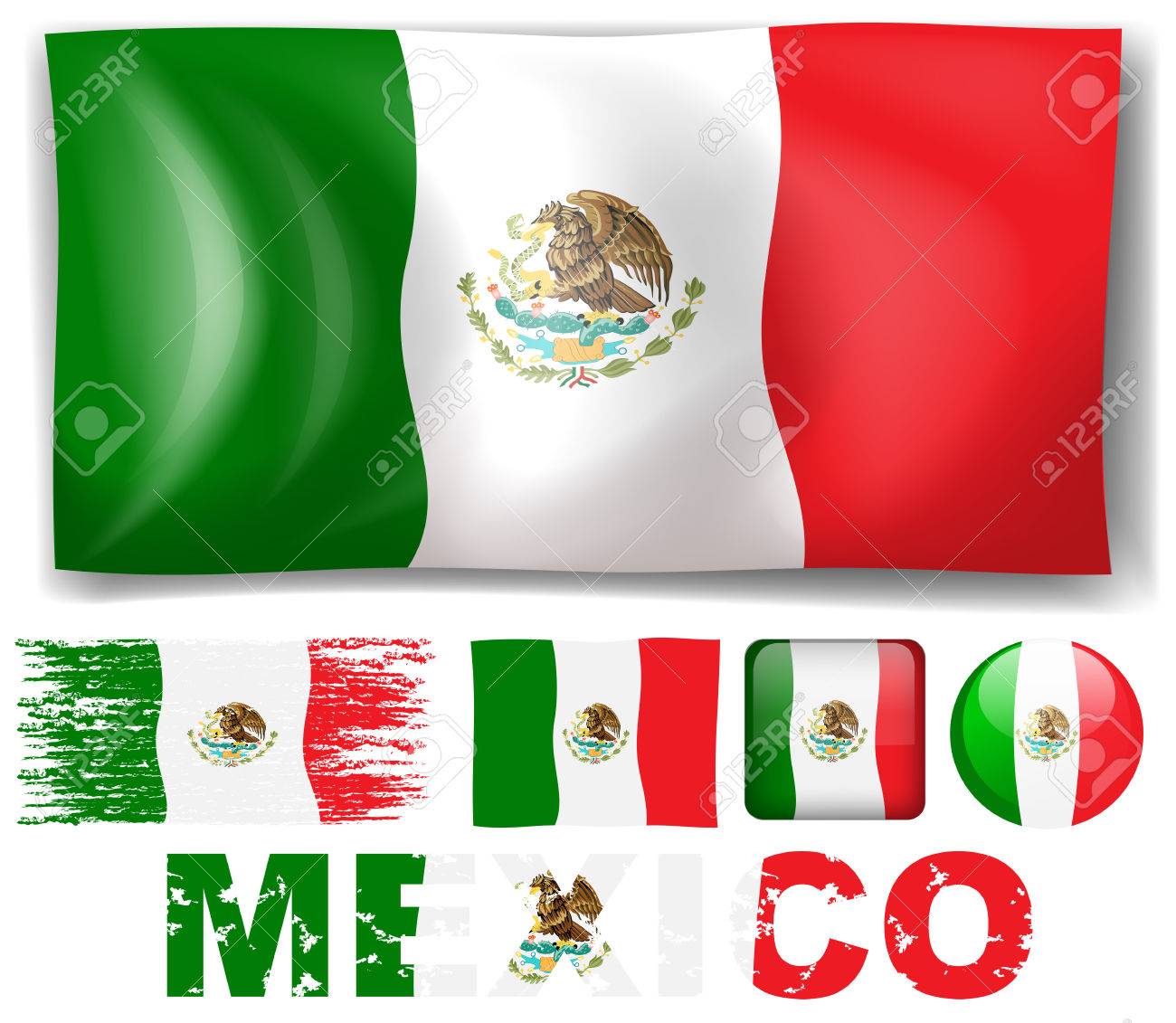 mexico flag in different