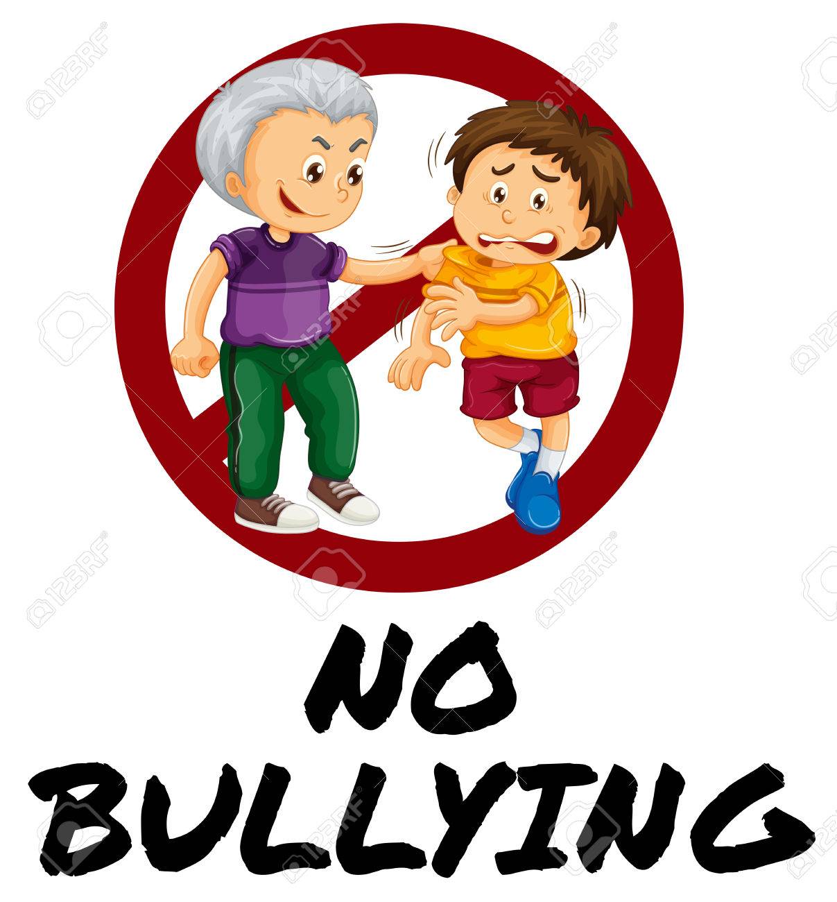 sign warning for no bullying illustration royalty free cliparts