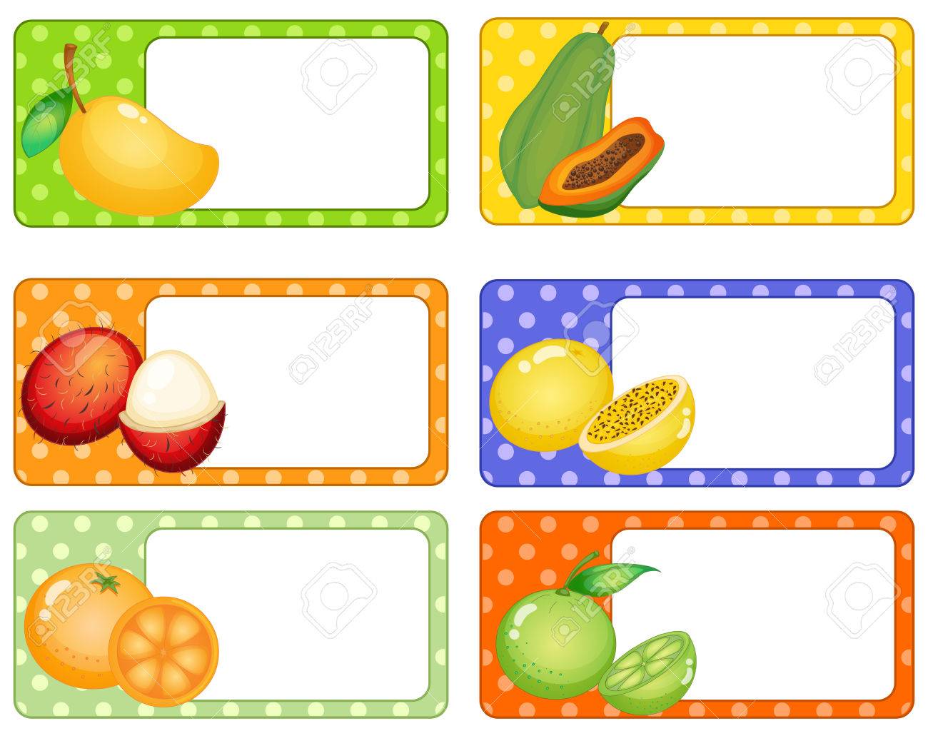 square labels with tropical