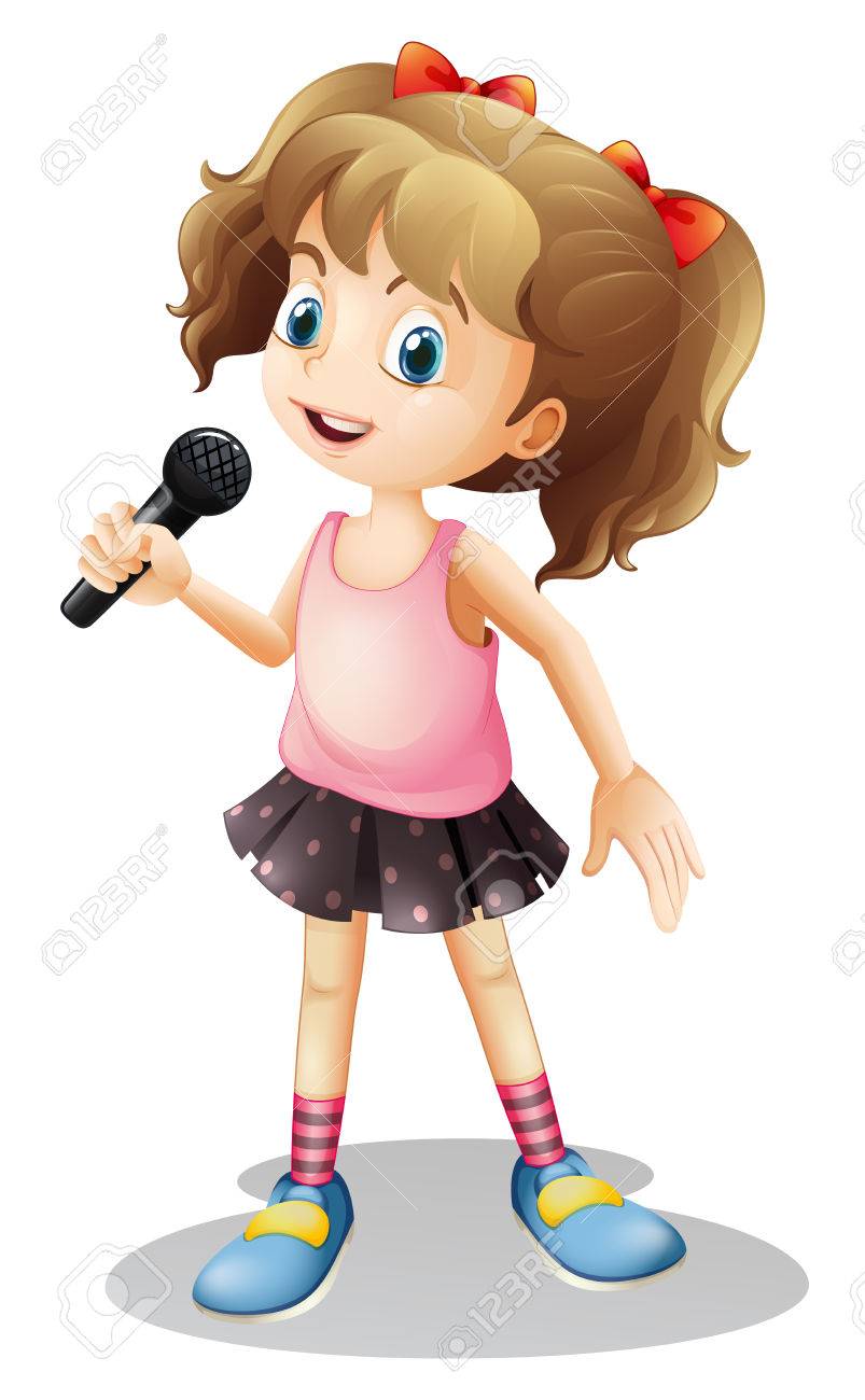 小さな女の子の歌う曲イラスト のイラスト素材 ベクタ Image 小さな女の子の歌う曲イラスト のイラスト素材 ベクタ Image