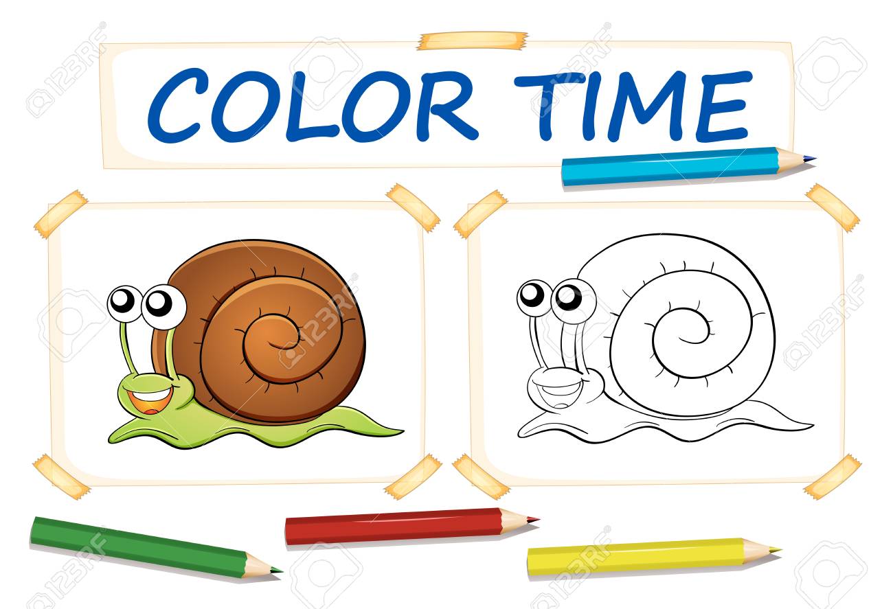 coloring template with cute