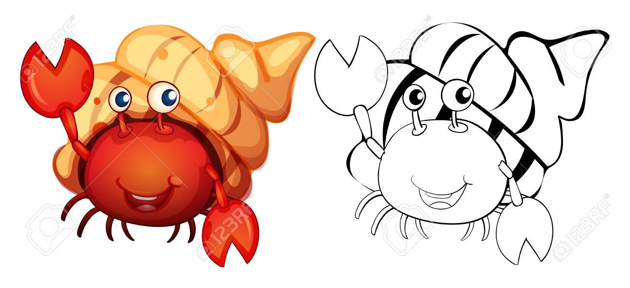 ヤドカリのイラストの動物の概要 のイラスト素材 ベクタ Image