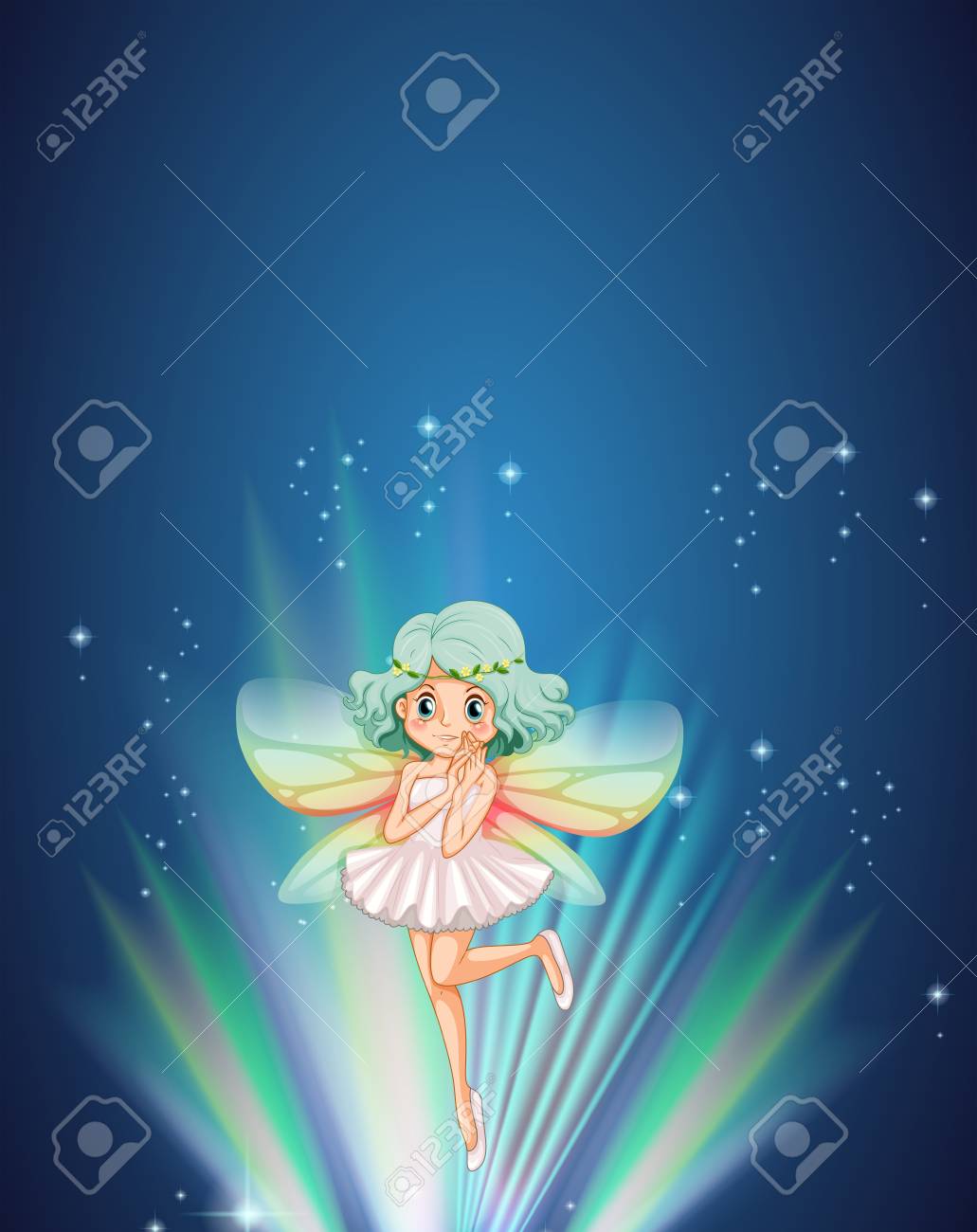 夜の図で飛んでいるかわいい妖精のイラスト素材 ベクタ Image 夜の図で飛んでいるかわいい妖精のイラスト素材 ベクタ Image