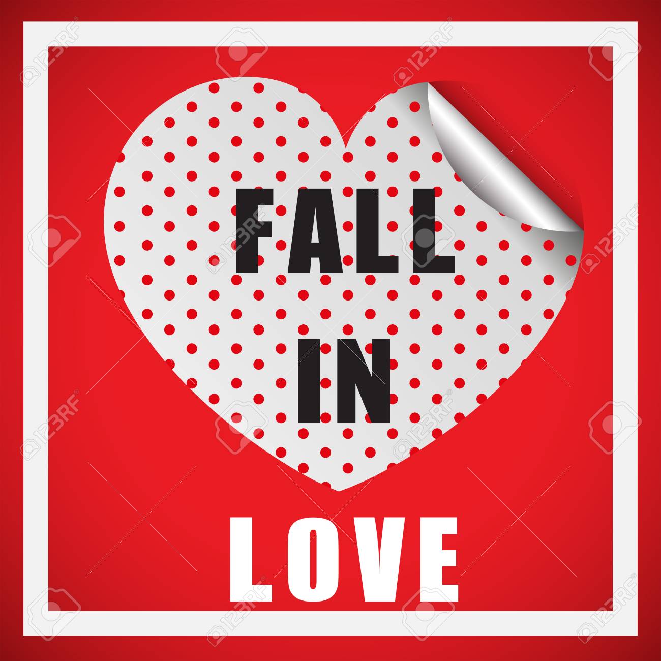 Valentine Card Template With Word Fall In Love Il Ration Stock Vector Valentine Card Template With Word Fall In Love Il Ration Stock Vector
