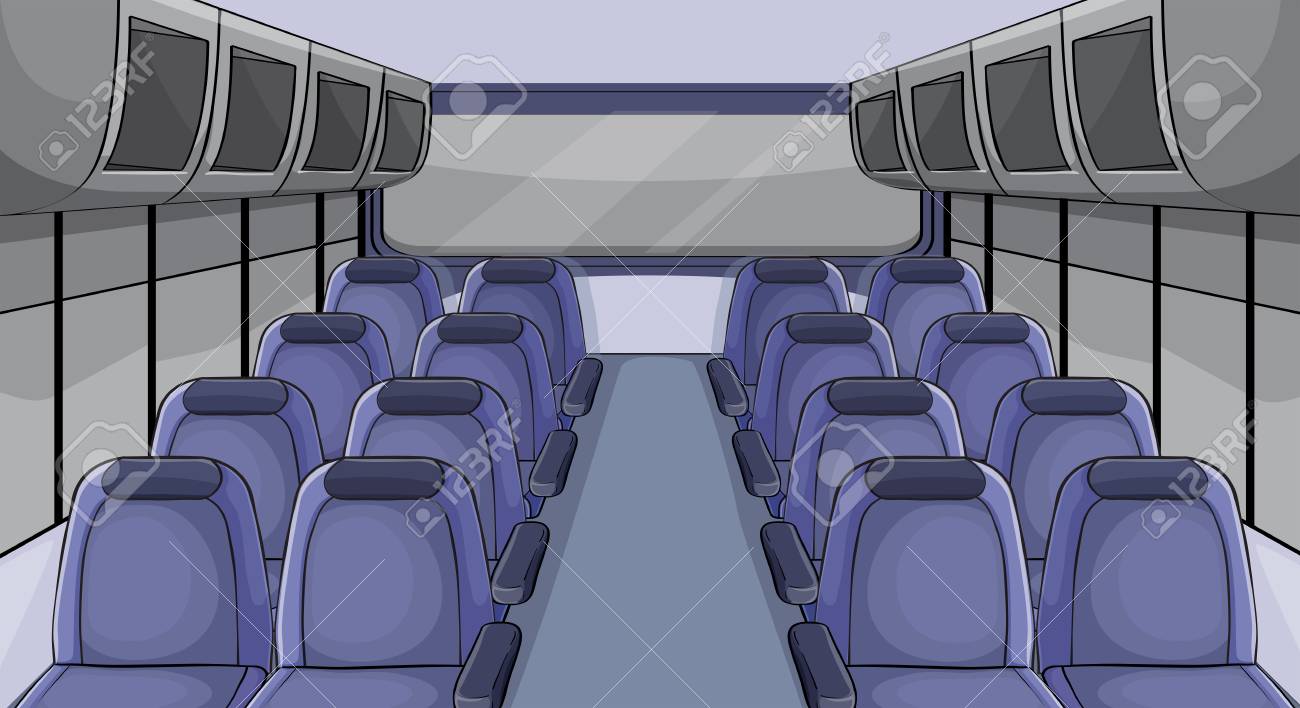 Scene In Airplane With Blue Seats Illustration Royalty Free Cliparts Vectors And Stock Illustration Image 99123839