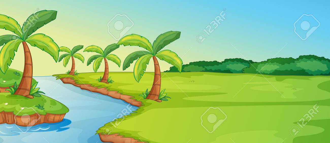 A Simple Nature Landscape Illustration Royalty Free Cliparts
