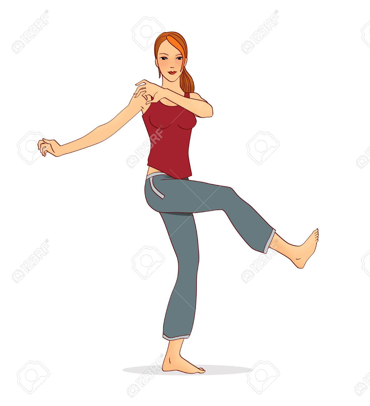 Das Barfussige Madchen Fuhrt Einen Komplex Der Bewegungen Von Capoeira Durch Sichelformiger Vorwarts Mich Loya Di Franzosisch Lokalisiert Auf Weissem Hintergrund Lizenzfreie Fotos Bilder Und Stock Fotografie Image 76648536