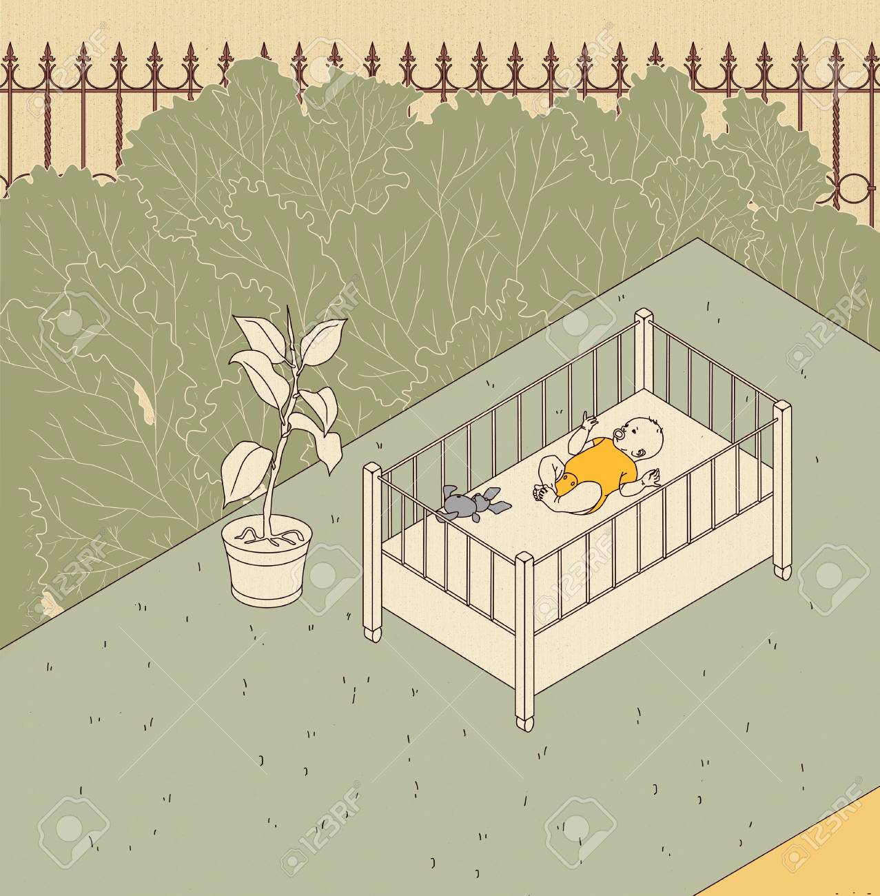 yellow cot