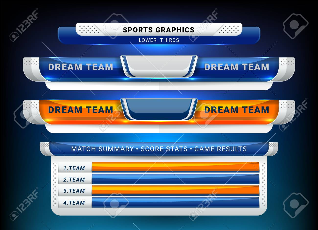 Scoreboard Broadcast and Lower Thirds Template for sport soccer and football - 126749694 Scoreboard Broadcast and Lower Thirds Template for sport soccer and football - 126749694