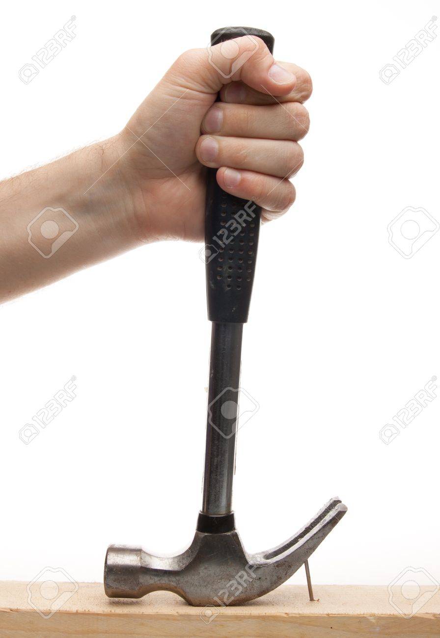 hand pulling out a