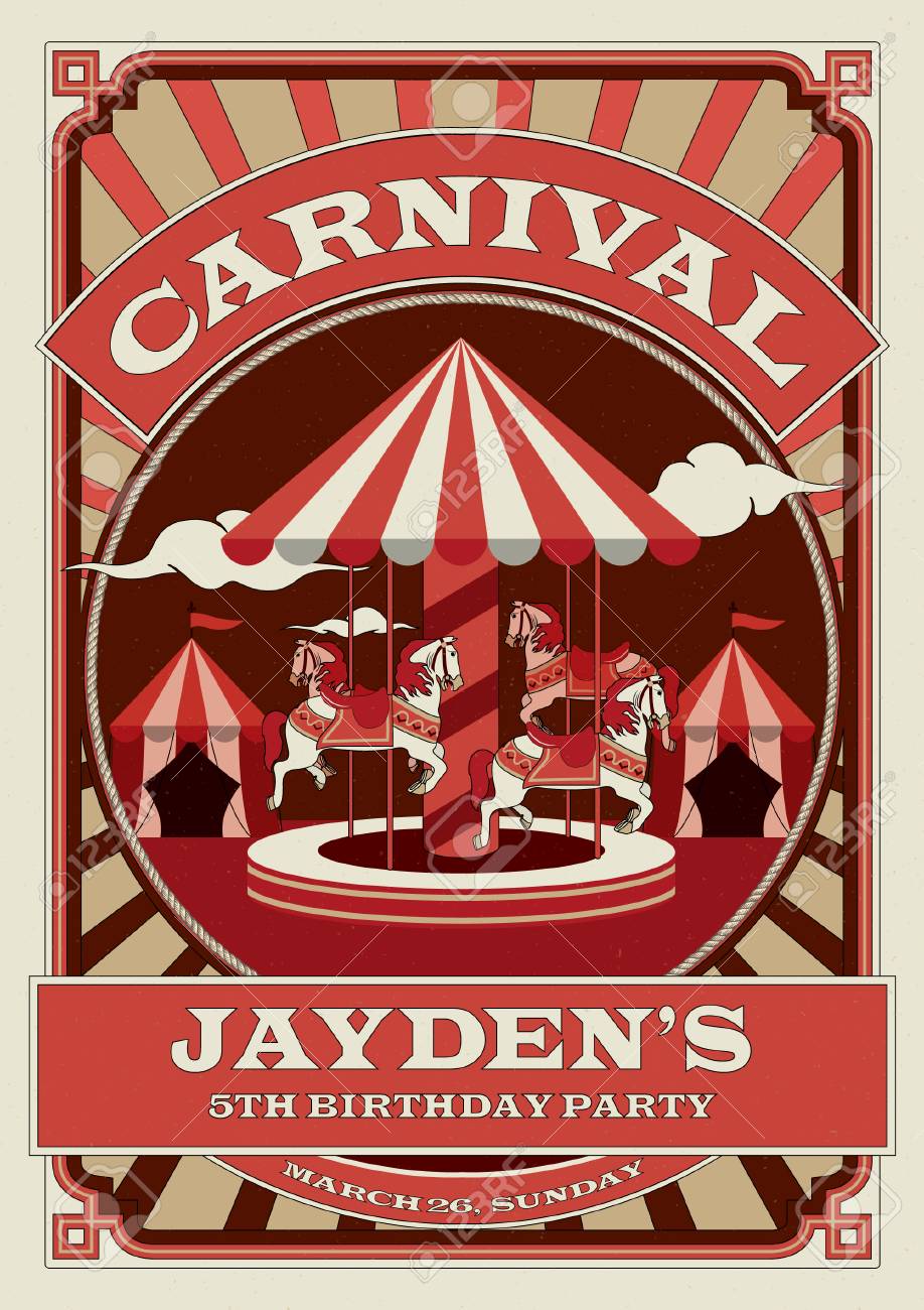 carnival funfair birthday invitation