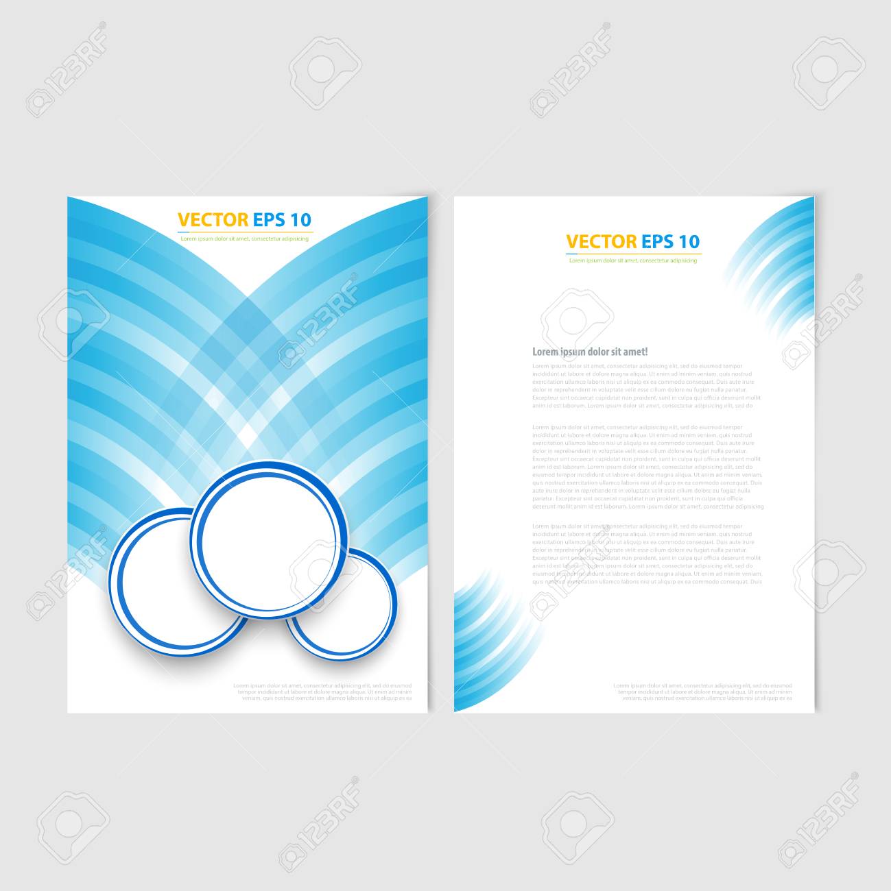 Flyer Vorlage Vorder Und Ruckseite Design Broschure Design Vorlagen Sammlung Mit Blasen Lizenzfrei Nutzbare Vektorgrafiken Clip Arts Illustrationen Image