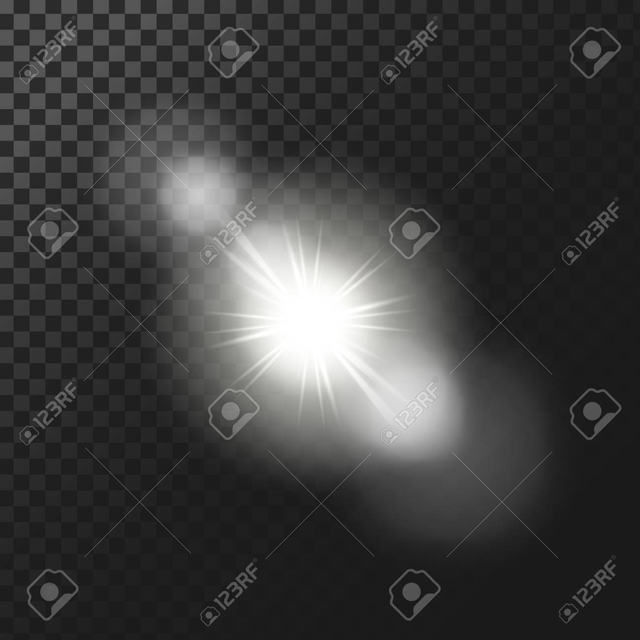 ベクトル線と白い輝く光の効果のイラストと レンズのフレア のイラスト素材 ベクタ Image