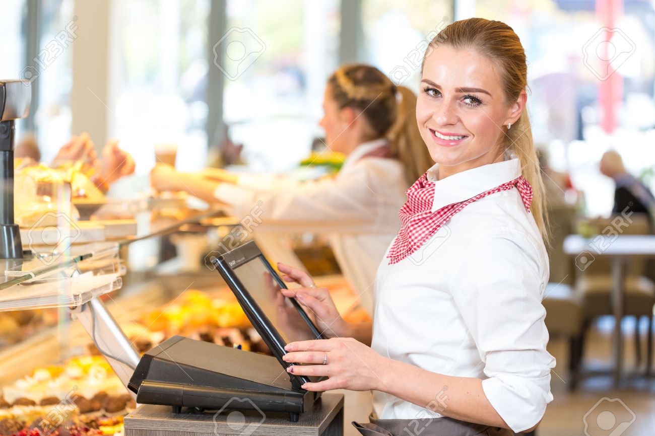 working a cash register