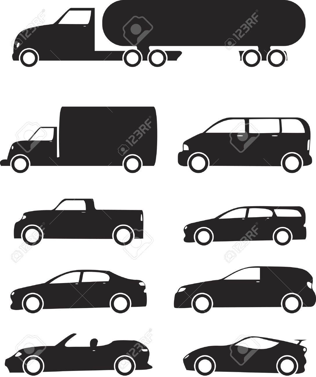 Isolated black Vehicles icons set on white background - 14891506 Isolated black Vehicles icons set on white background - 14891506