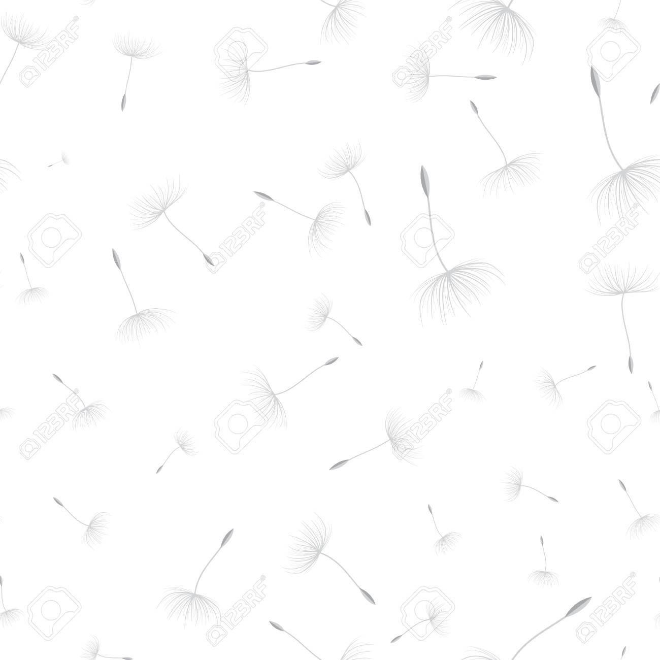 タンポポのシームレスなパターン 灰色の綿毛の背景 のイラスト素材 ベクタ Image