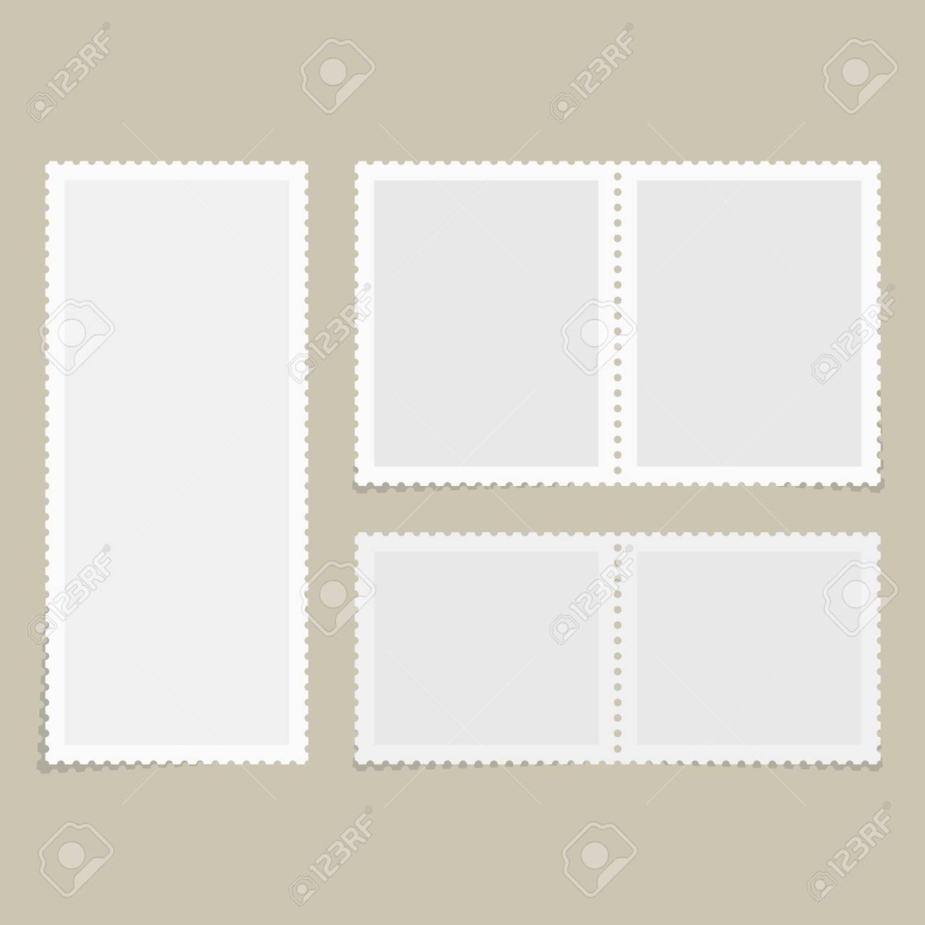 postage stamps template blank rectangle square postage marks stamps template