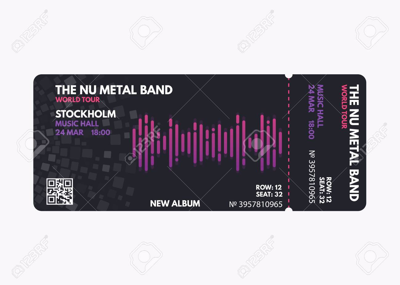 music concert ticket template dark black color design with design ticket template