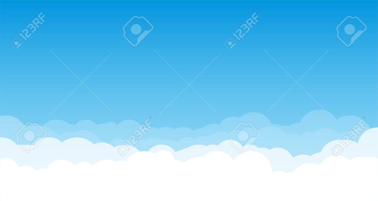 Sky With Clouds Wide Background Blue Sky With White Clouds On