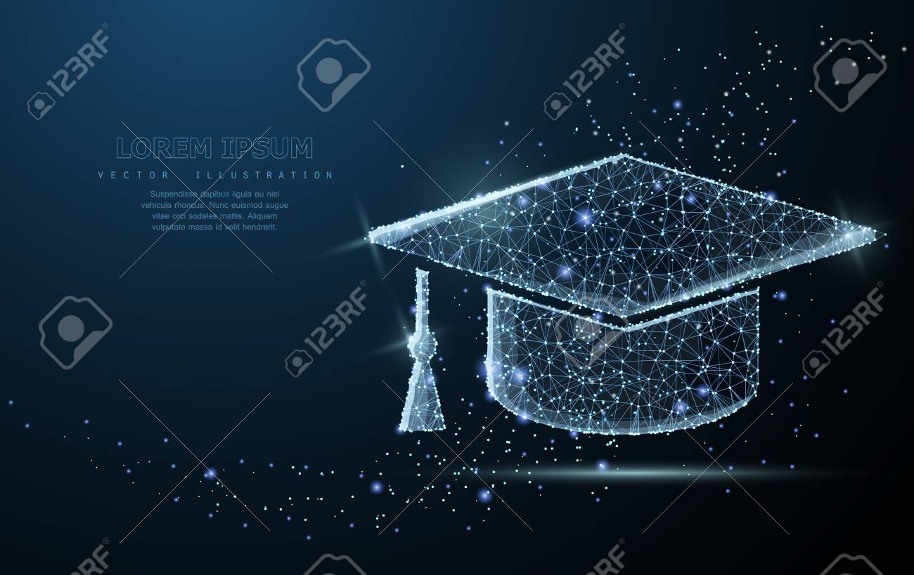 Graduate cap. Polygonal wireframe mesh looks like constellation. Education, university, success illustration or background - 97130903 Graduate cap. Polygonal wireframe mesh looks like constellation. Education, university, success illustration or background - 97130903