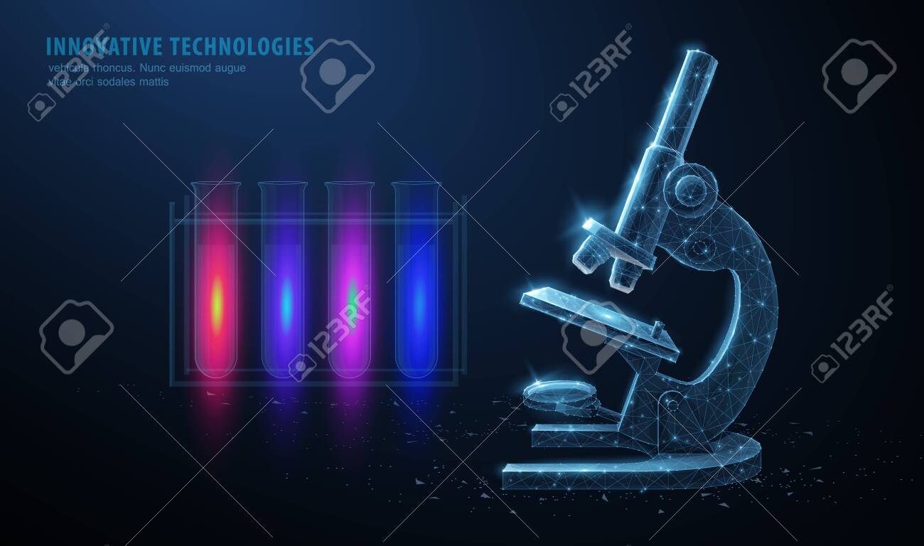 Microscope. Abstract 3d professional school microscope isolated on blue background. Science laboratory, medical equipment concept. - 139812060 Microscope. Abstract 3d professional school microscope isolated on blue background. Science laboratory, medical equipment concept. - 139812060