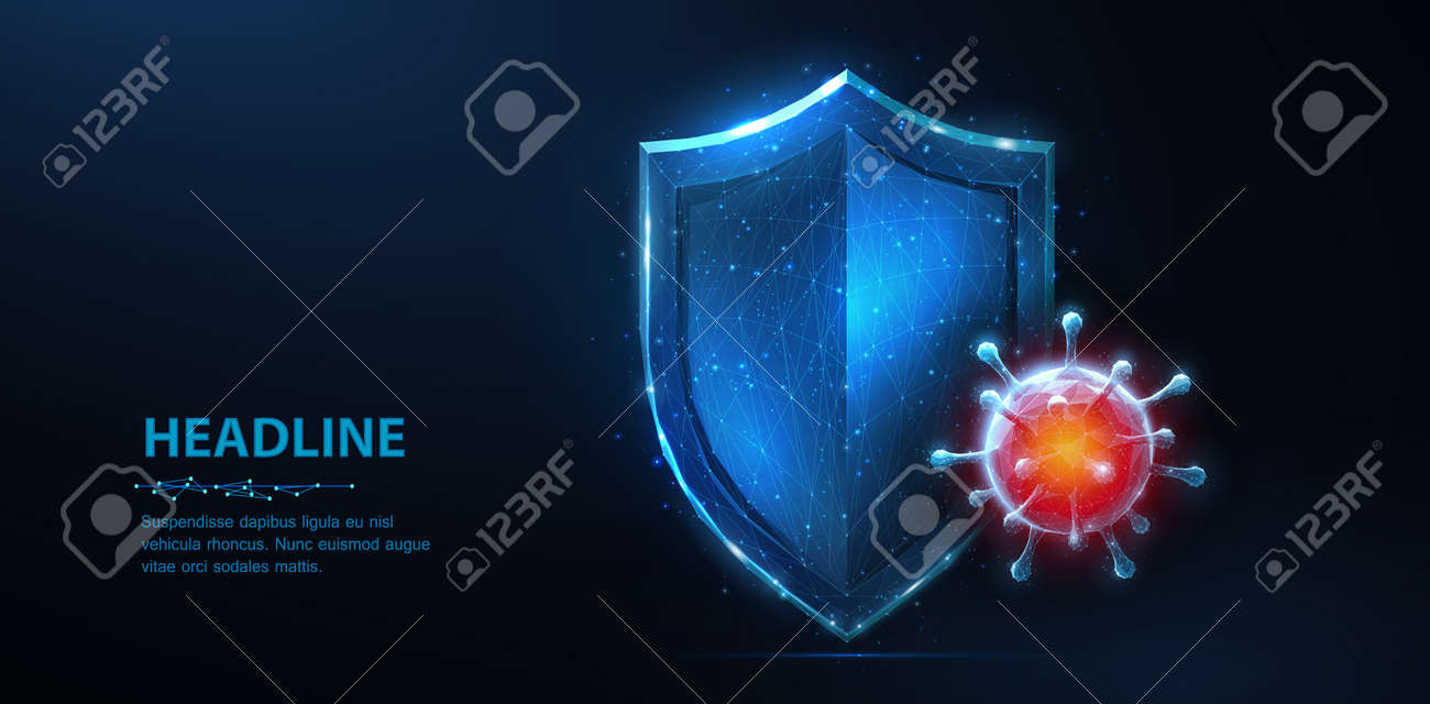 Shield vs virus. Abstract vector 3d shield viral microbe vs shield isolated. Computer virus safety, bacterial protection, pandemic fight - 157883106 Shield vs virus. Abstract vector 3d shield viral microbe vs shield isolated. Computer virus safety, bacterial protection, pandemic fight - 157883106