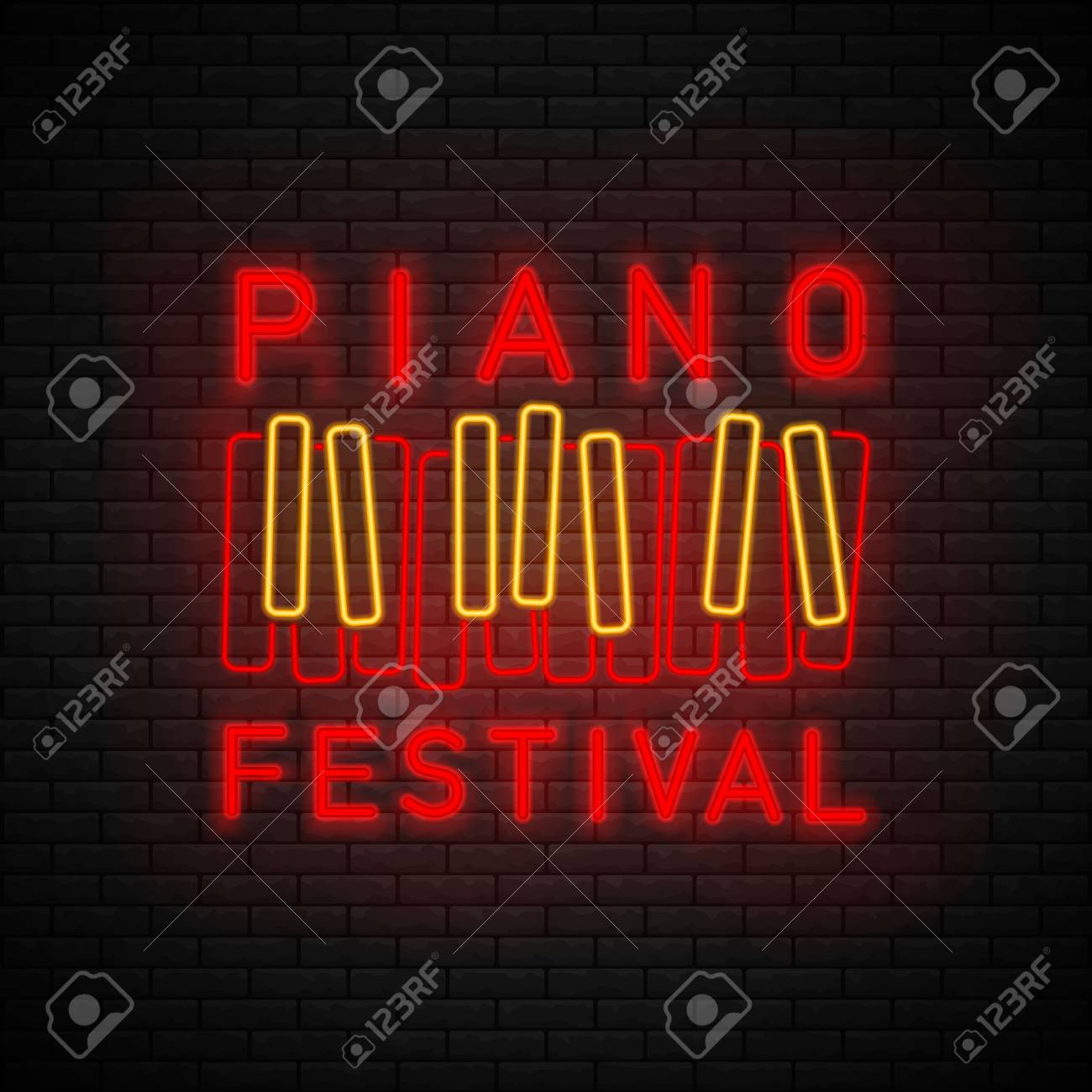 piano symbol neon piano keyboard icon jazz cafe is a neon sign