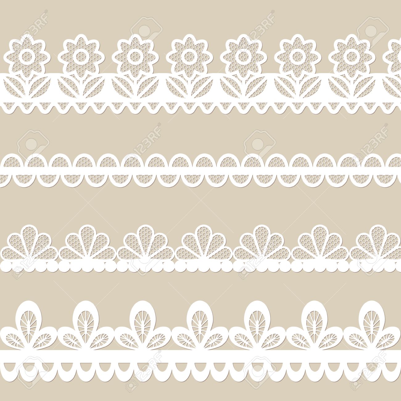 Set Of White Lace Vector Borders Royalty Free SVG, Cliparts, Vectors, And  Stock Illustration. Image 29299392.